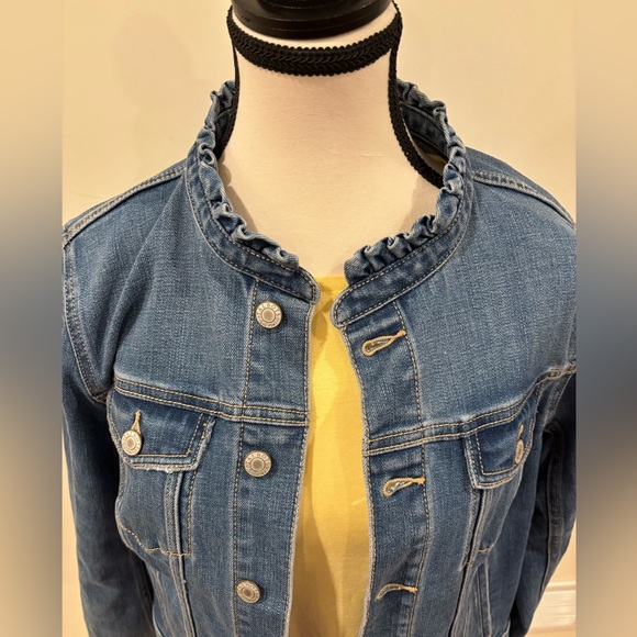 Talbots Ruffle Denim Johanna Wash, size large - Picture 4 of 10